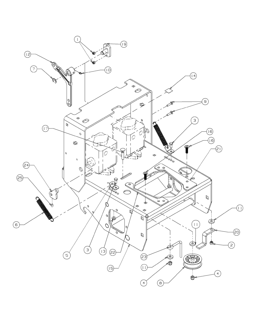 Engine Deck Assembly Hydro Diagram and Parts List for H1748 55AI4HPS050-WAM Cub Cadet Lawn Mower
